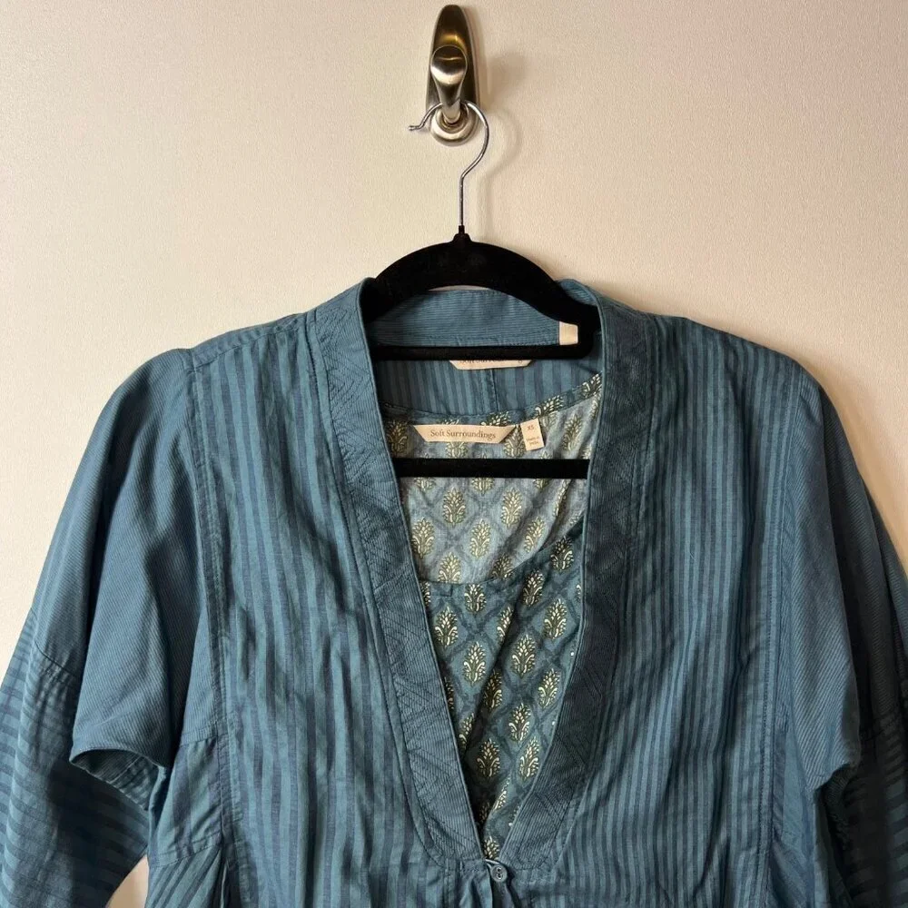 Soft surroundings 2 piece blue top‎ women’s size XS
